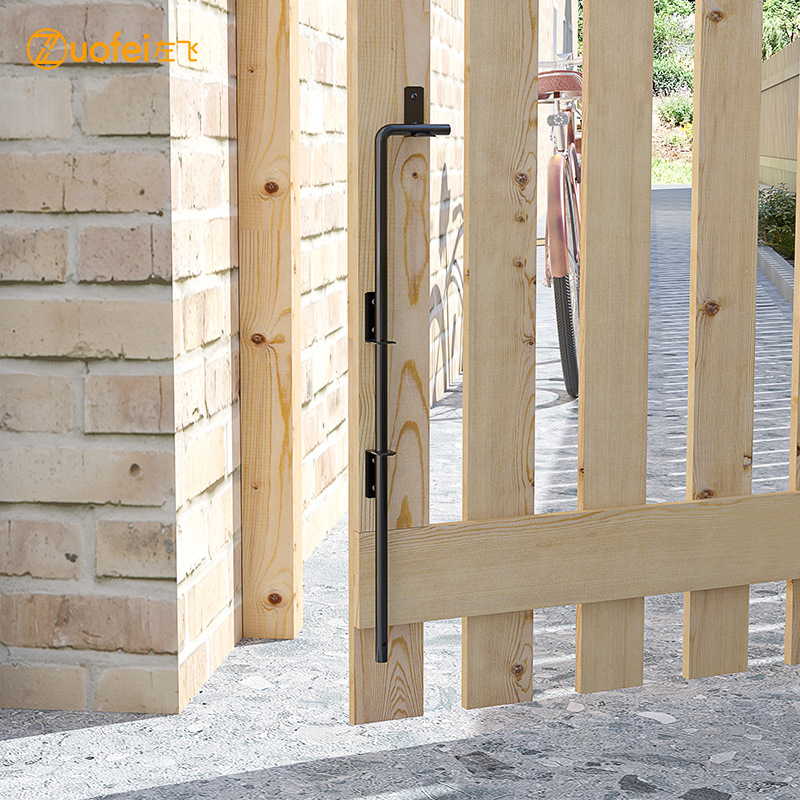 Heavy-duty fence latch, fence latch, long door bolt, ground latch, guardrail latch, wooden door, stainless steel Specification drawing