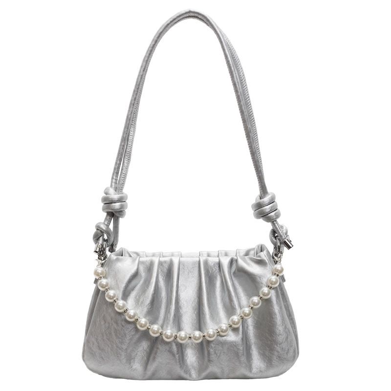 The 2025 new spring/Summer beaded pleated underarm bag for women is fashionable, stylish and light luxury single-shoulder bag, versatile and trendy crossbody bag Item Picture