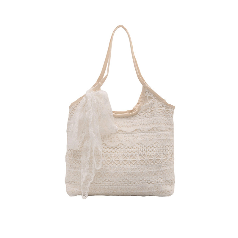 Korean niche gentle style casual vacation lace woven bag for women 2025 new high appearance level fairy-like beach bag Item Picture