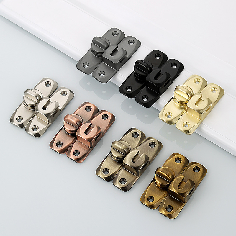 Solid zinc alloy lock for wooden doors, thickened anti-theft latch, entrance door, door lock without drilling, 90-degree anti-theft lock details Picture