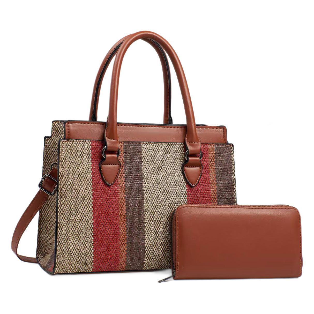 New cross-border foreign trade woven texture hand-held mom and girl bag, high-end, light luxury and elegant bag, single-shoulder crossbody bag Item Picture
