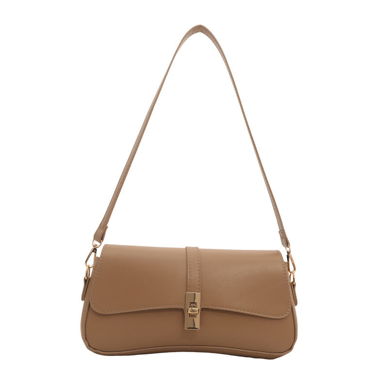Retro, fashionable and high-quality small bag for women, 2024 summer new solid color versatile shoulder bag, commuting underarm bag, small square bag Item Picture
