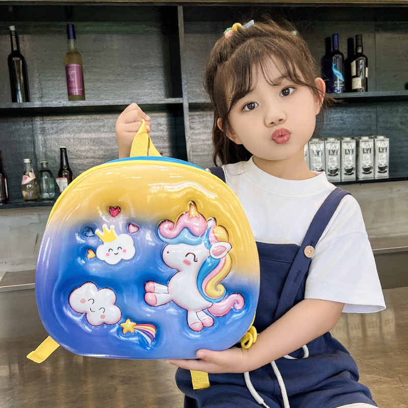 Children's bags 1-3-5 years old EVA hard shell bag, baby cartoon cute little horse backpack, boys' and girls' accessories backpack Application Scenario