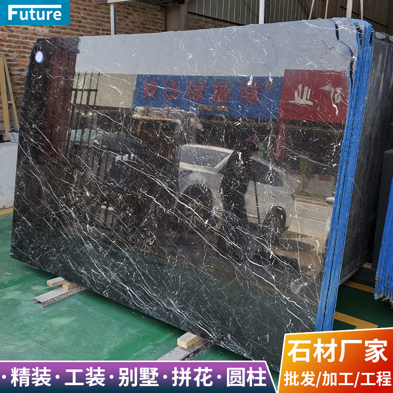 Wholesale and processing of natural marble slabs, gold-inlaid jade, black luxury stone, bay window sills, tables, and threshold villas full figure