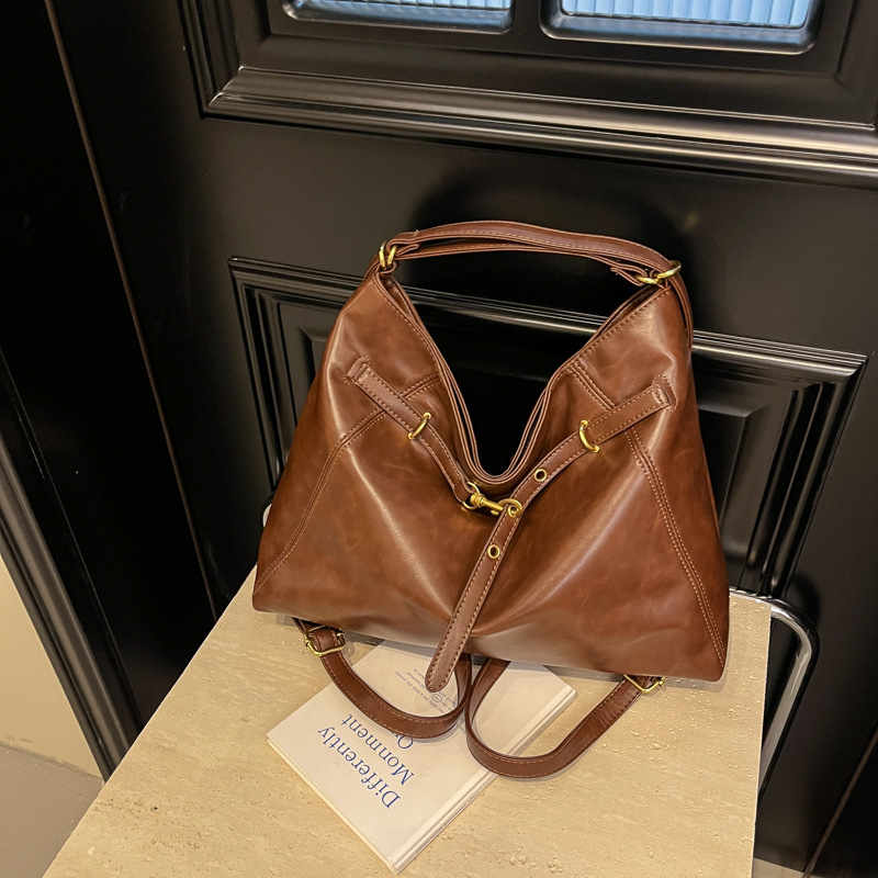 High-end retro women's 2024 new tote bag, trendy and versatile single-shoulder bag, large-capacity commuting crossbody bag Specification drawing