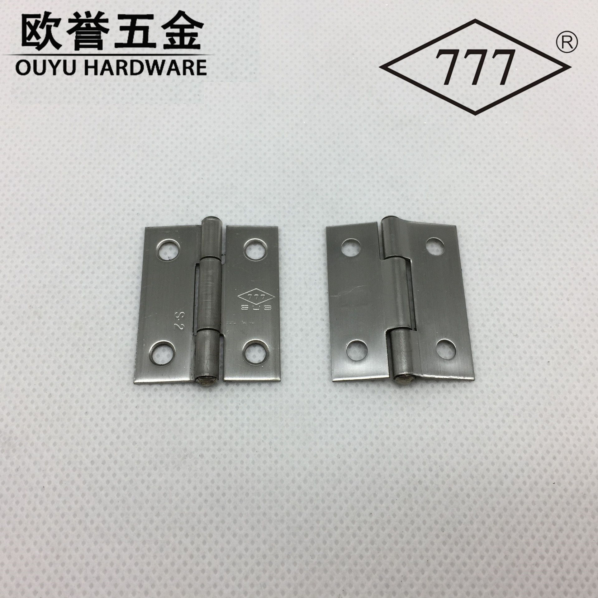 777 brand stainless steel 1.5-inch hinge, flat opening steel cabinet door, cabinet door and window small hinge, thickened by 1-4 inches Specification drawing