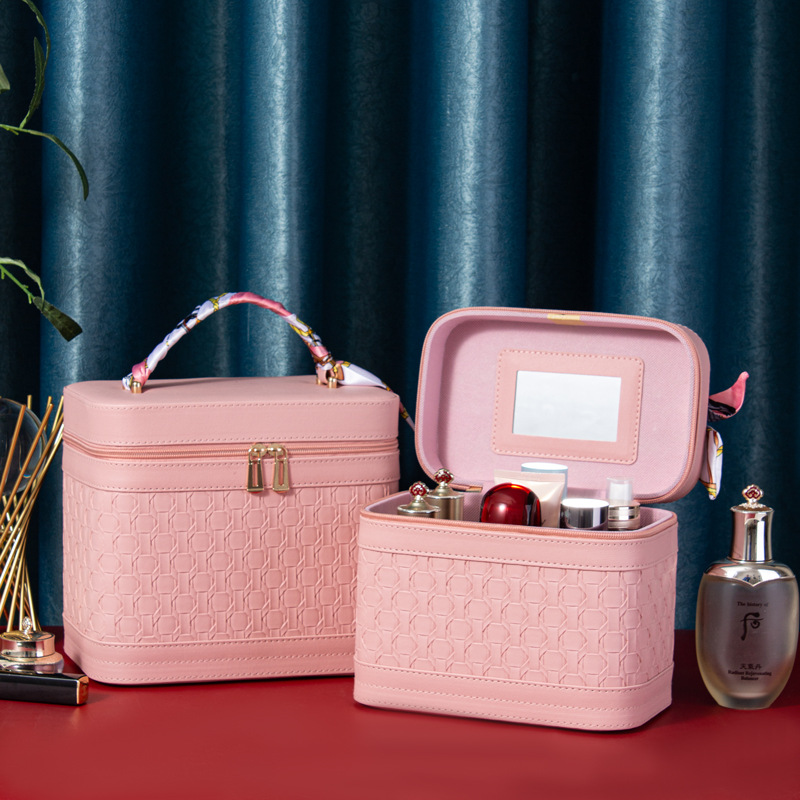 Beauty expert makeup bags, portable makeup boxes, cosmetic storage boxes, high-end souvenirs wholesale full figure