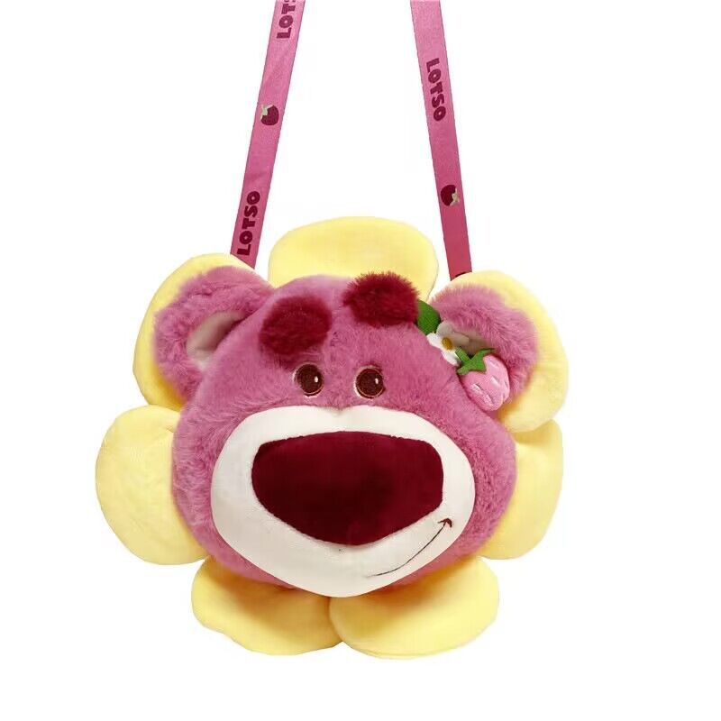 Sunflower Strawberry Bear Plush Bag for Women 2023 New Style Cartoon Plush Hand-held Doll Bag Series Item Picture