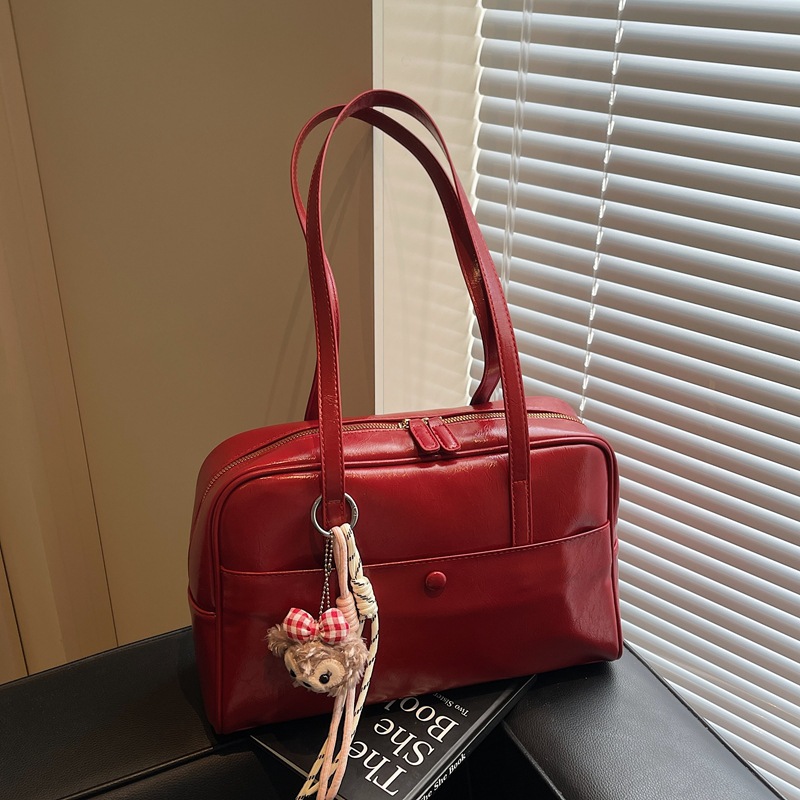 Large-capacity soft-faced commuter bag for women, 2025 new style, trendy and versatile, elegant single-shoulder underarm bag, hand-held bowling bag Specification drawing