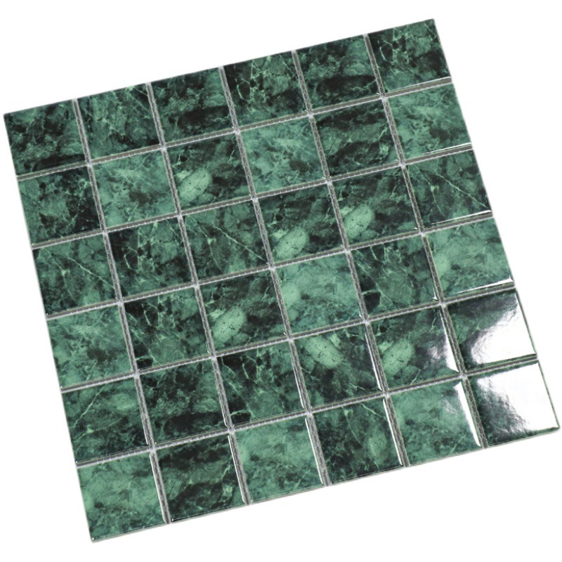 Shangmei large flower green stone, marble Mosaic, ceramic swimming pool, water feature tiles, Mosaic water pool, fish pool Item Picture