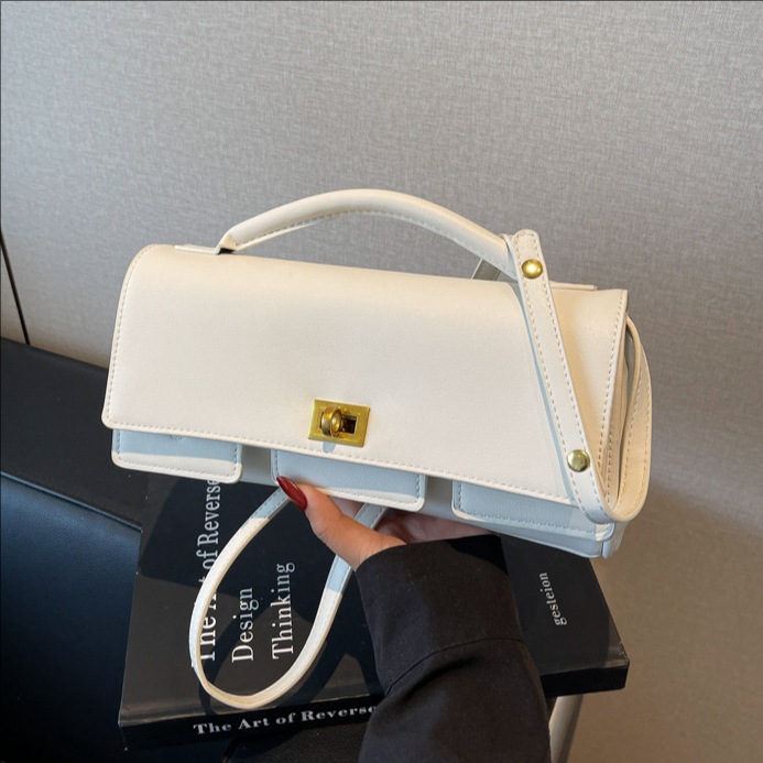 Cross-border 2025 New soft leather fashionable, versatile and high-end handbag, solid color simple and versatile single-shoulder crossbody bag for women full figure