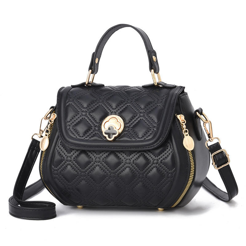Embossed women's bag, new autumn 2024 trendy diamond-shaped handbag, fashionable and stylish, lockable single-shoulder crossbody bag Item Picture
