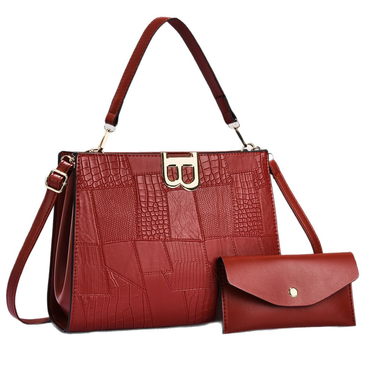 Casual and simple 2025 fashion new style patchwork material large capacity, light and stylish texture hand-held mother and child bag envelope Item Picture