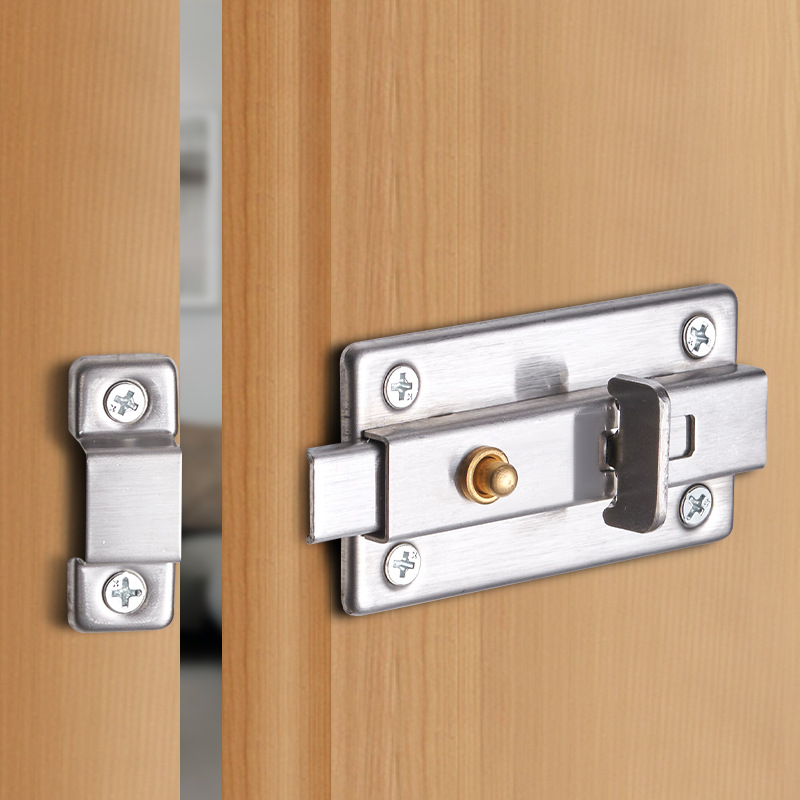 Stainless steel automatic spring latch, room door button, anti-theft door bolt latch, thickened self-spring latch for bathroom door Specification drawing