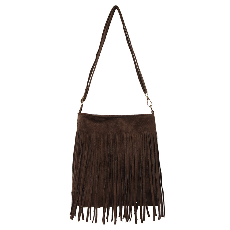 Spring 2025 new Korean-style retro fringed single-shoulder women's bag, stylish and trendy European and American commuter tote bag Item Picture