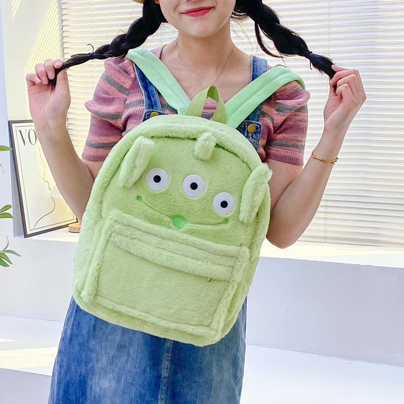 Cartoon bear three-dimensional funny large-capacity schoolbag, cute plush backpack with a girlish heart, sweet backpack for college students Application Scenario