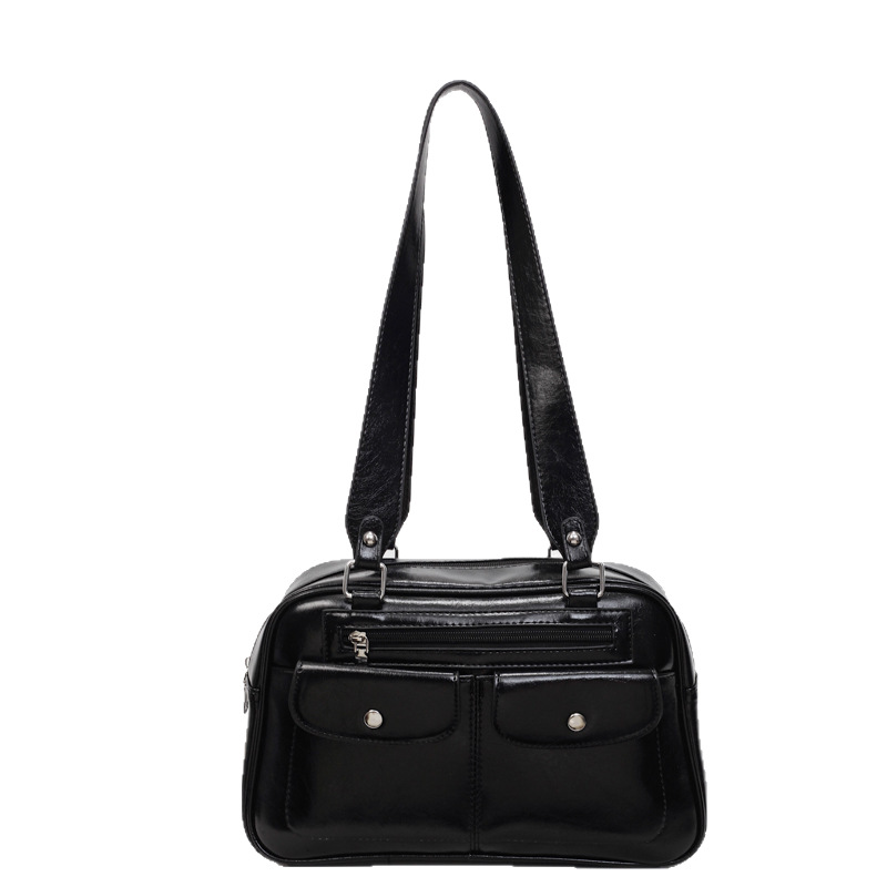Large-capacity hand-held small square bag, popular bowling bag, 2025 new trend underarm bag, Korean style fashionable single-shoulder bag Item Picture