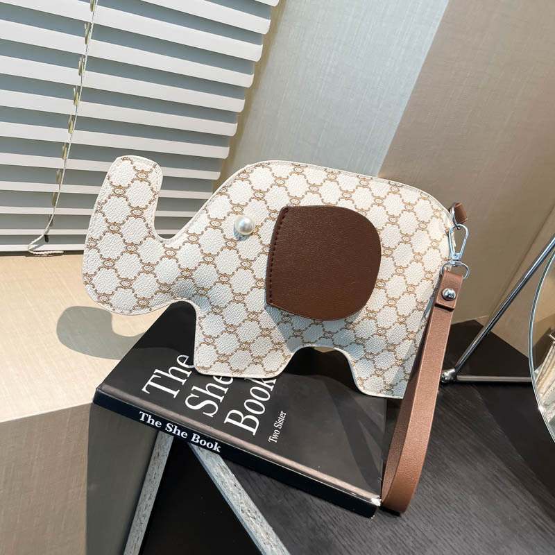 New cross-border niche design bag for women, cute and creative little elephant single-shoulder crossbody bag, ins small square bag full figure