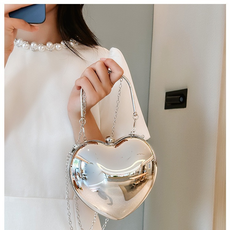 Acrylic bag 2025 New style, European and American cross-border fashion, niche and versatile, single-shoulder chain crossbody ladies' love bag Specification drawing