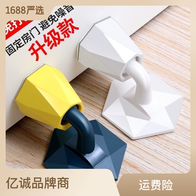 The new silicone door stop does not require drilling, the door handle anti-collision pad, the door stop, the bathroom wall, the door top, and the door resistance Specification drawing