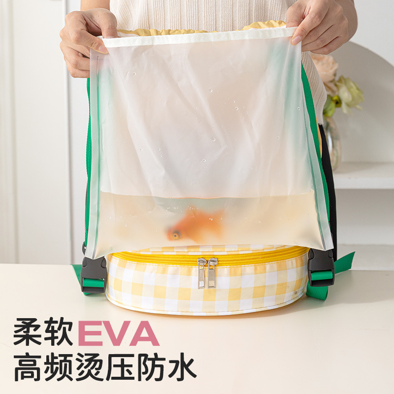 Portable children's bath bag, dry and wet separated swimming bag, double-layer cartoon storage bag, large-capacity beach bag, toiletry bag Specification drawing
