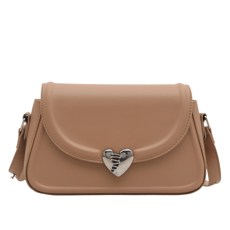 French niche high-end underarm bag for women 2025 new style, fashionable heart lock buckle small square bag, versatile shoulder bag Item Picture