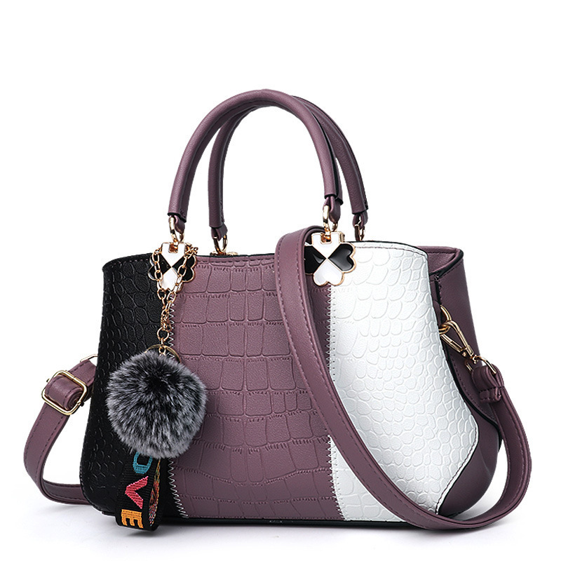 Cross-border foreign trade large Bag 2022 New Style women's color-blocked handbag, large capacity crossbody single-shoulder bag, middle-aged mom bag Item Picture
