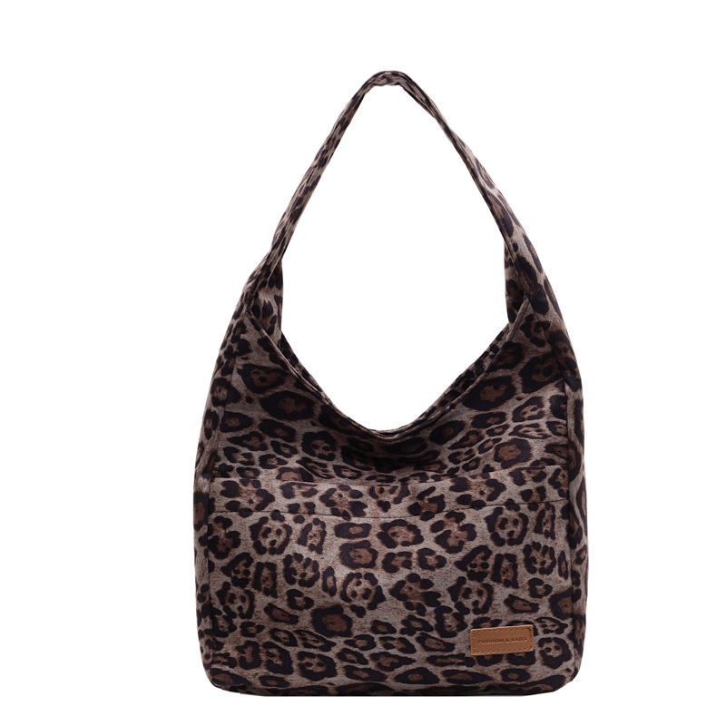 Leopard print women's large-capacity 2024 new casual single-shoulder shopping bag, trendy and versatile, a tote bag for work and commuting Item Picture