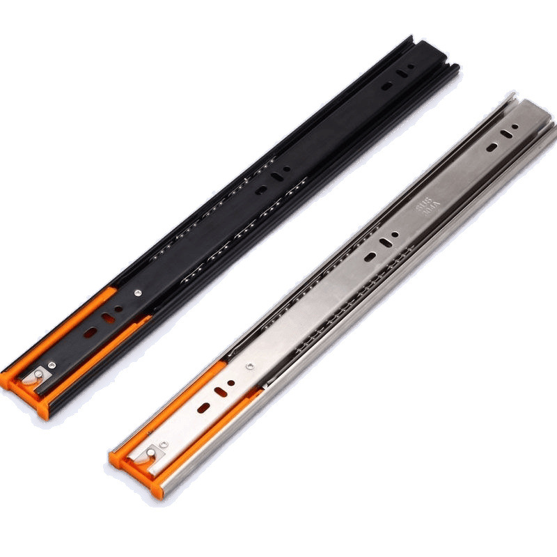 Buffer heavy-duty three-section rail hydraulic thickened drawer rail, stainless steel household cabinet rebound slide rail in stock with free shipping Item Picture