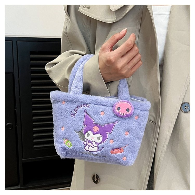 Sanrio Kuromi handbags for cross-border trade, cinnamon dog plush toy backpacks, cute children's versatile bags Specification drawing