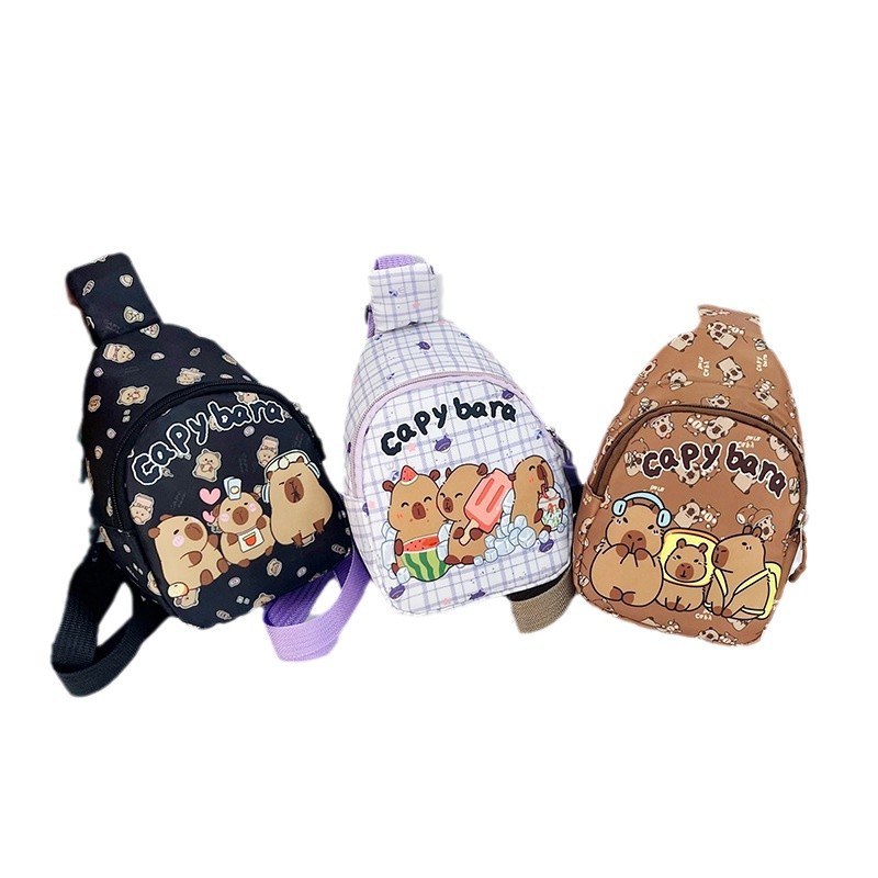 Cute cartoon children's bags, trendy boys' bags, chest bags, and crossbody bags for kindergarten girls going out Item Picture
