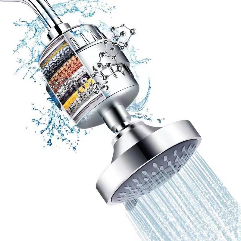 Cross-border foreign trade filter with shower head set 4-inch and 6-inch pressurized top spray with filter shower head set wholesale Item Picture