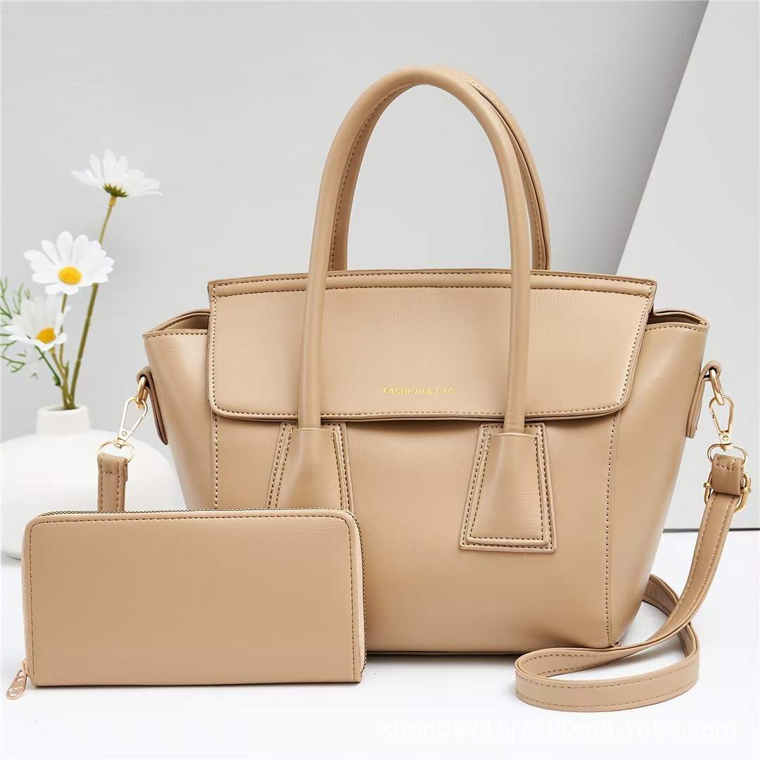Wholesale of 2022 new two-piece sets of large capacity women's handbags for cross-border foreign trade, single-shoulder elegant and casual women's bags Specification drawing