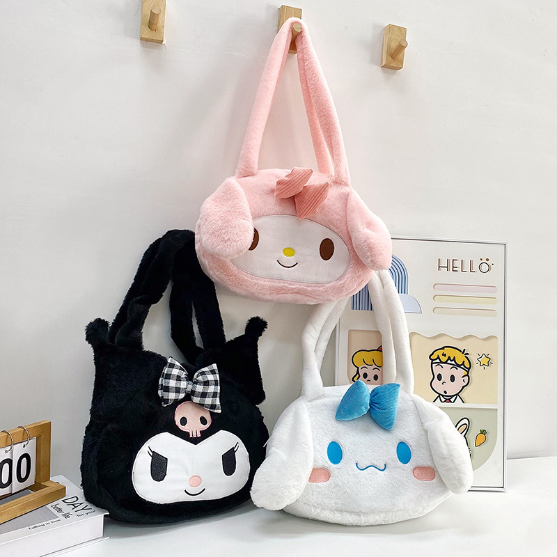 Katong fresh and cute plush single-shoulder bag, girlish heart, large-capacity tote underarm bag, birthday gift cross-border wholesale full figure