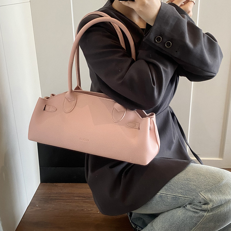 High-end retro handbag for women, 2025 new style simple and casual single-shoulder underarm bag, large-capacity commuter tote bag Specification drawing