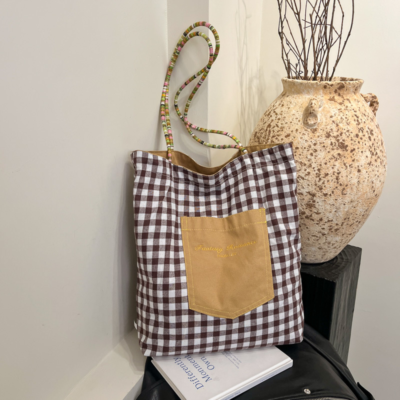 Korean ins trendy casual canvas bag 2025 new style trendy and fashionable large-capacity tote bag versatile shoulder bag full figure