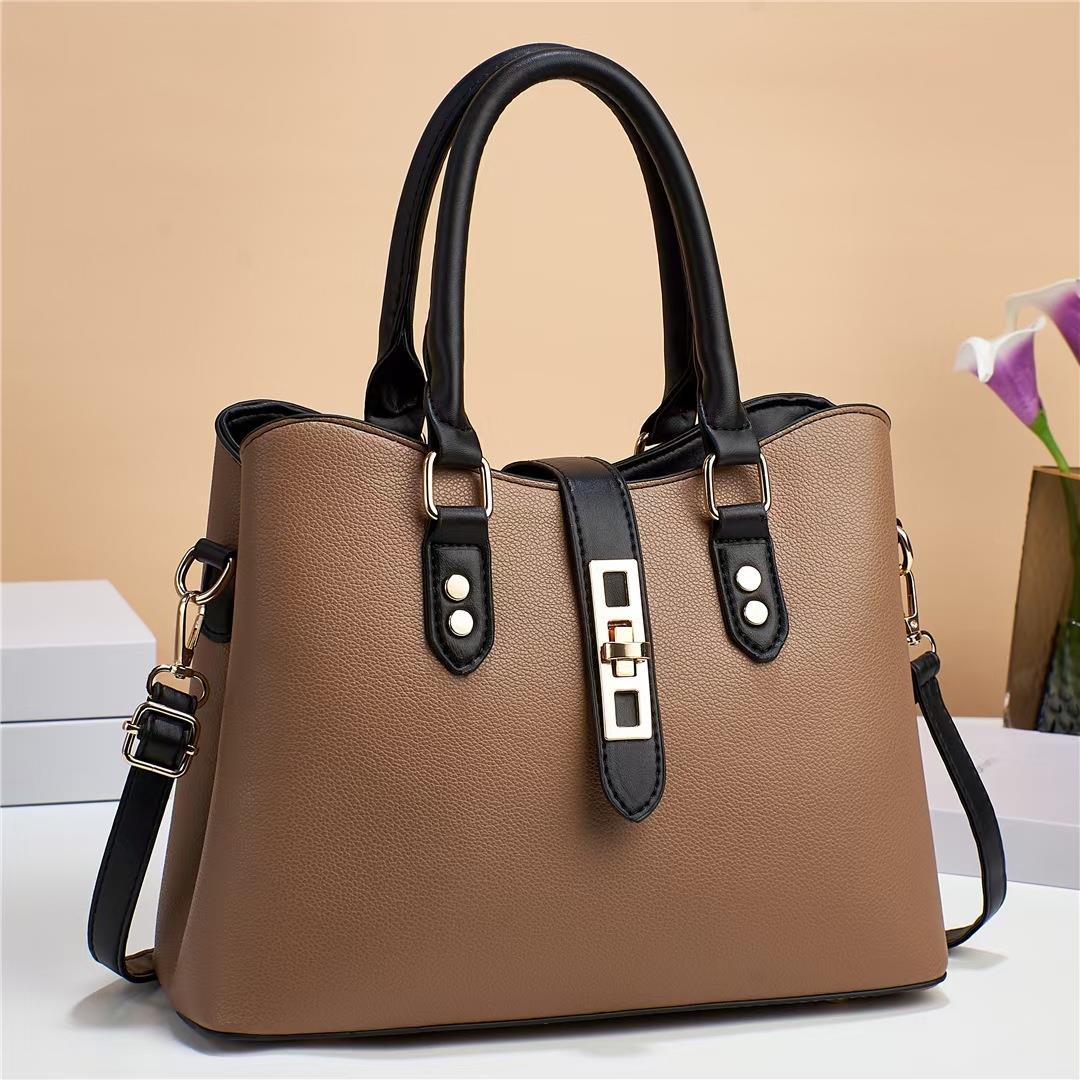 Cross-border women's bag2023 New style lychee pattern hand-held mom bag, simple crossbody single-shoulder bag manufacturer wholesale Specification drawing