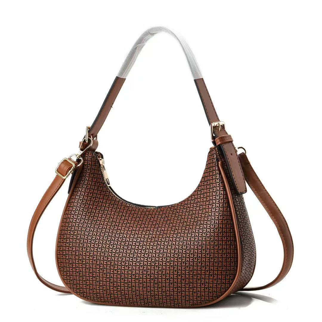 A new, simple and trendy crossbody bag for women's armpits with a woven texture. It's fashionable and stylish. It's a single-shoulder dumpling bag Specification drawing