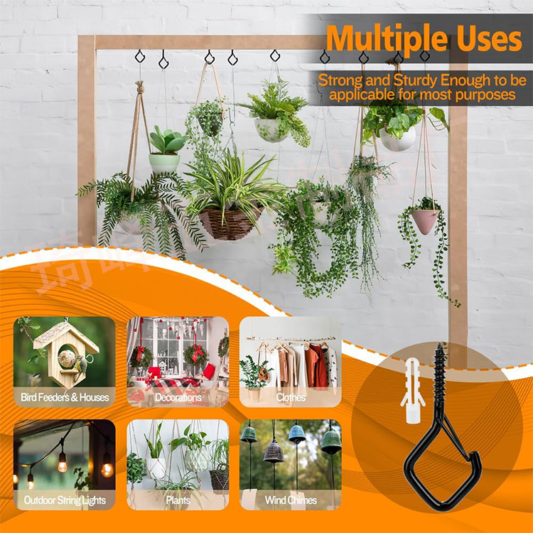 Triangular light string, diamond-shaped hook, Q-shaped hook, square safety hook, plant hanging hook, sheep eye spring buckle Application Scenario