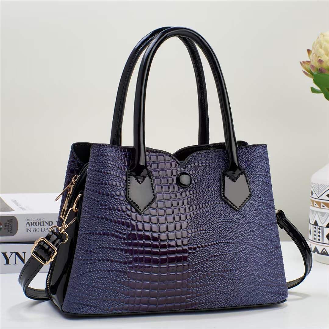 New octopus-patterned shiny leather handbag for women, multi-layered, large-capacity, fashionable, trendy and high-end single-shoulder crossbody bag full figure