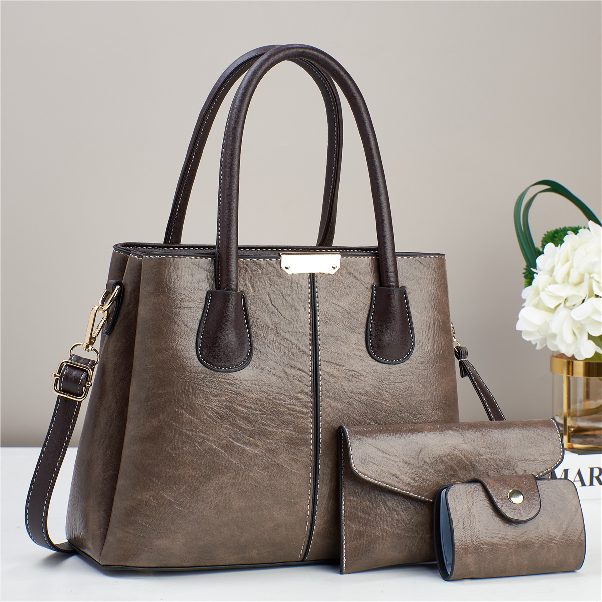 Women's bag, single-shoulder bag, 2024 new retro and fashionable women's bag, versatile mother-and-child bag, large bag, single-shoulder bag, crossbody bag Specification drawing