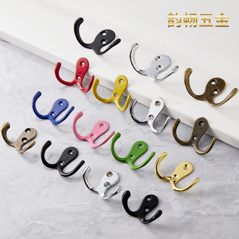 Yunchang Antique hook, alloy hook, coat hook, cabinet hook, decoration and renovation accessories, double hook, 55*41MM details Picture