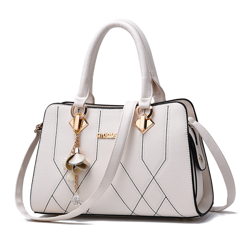 Women's bag with large capacity, 2025 new embroidered thread texture bag, mom's bag, crossbody bag, middle-aged lady's hand and shoulder bag Item Picture