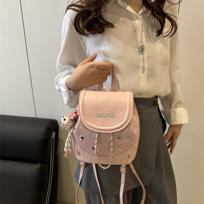 This is a new 2025 mini backpack for casual and versatile women. It features a cute combination and a large capacity crossbody bag Specification drawing