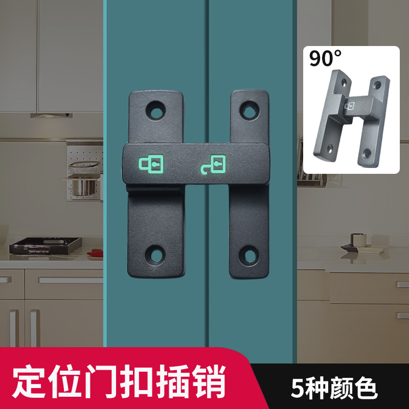 Non-perforated door latch, 90-degree sliding door lock, sliding door lock, barn door lock, latch, security door latch, toilet door bolt Application Scenario