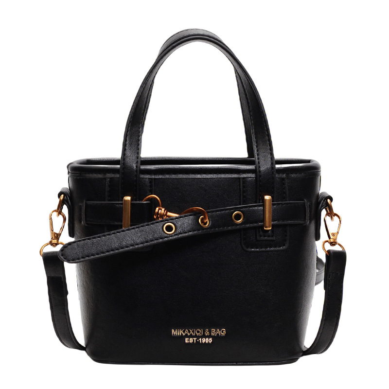 Retro and simple small handbag for women, 2024 new style hand-held bucket bag, high-end texture, casual and versatile, commuting crossbody bag Item Picture