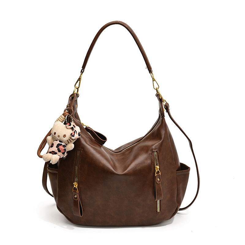 A high-end Korean-style large-capacity single-shoulder bag for women, a retro bag, a new 2024 trendy and fashionable single-shoulder crossbody bag for women Item Picture
