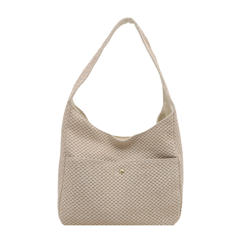 Fashionable woven bag for women, Spring 2025 new trendy casual straw woven bag, large-capacity single-shoulder crossbody bag for women Item Picture
