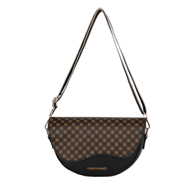 This is a new 2025 stylish and elegant single-shoulder crossbody bag with a stylish and retro lid and a leopard print texture Item Picture