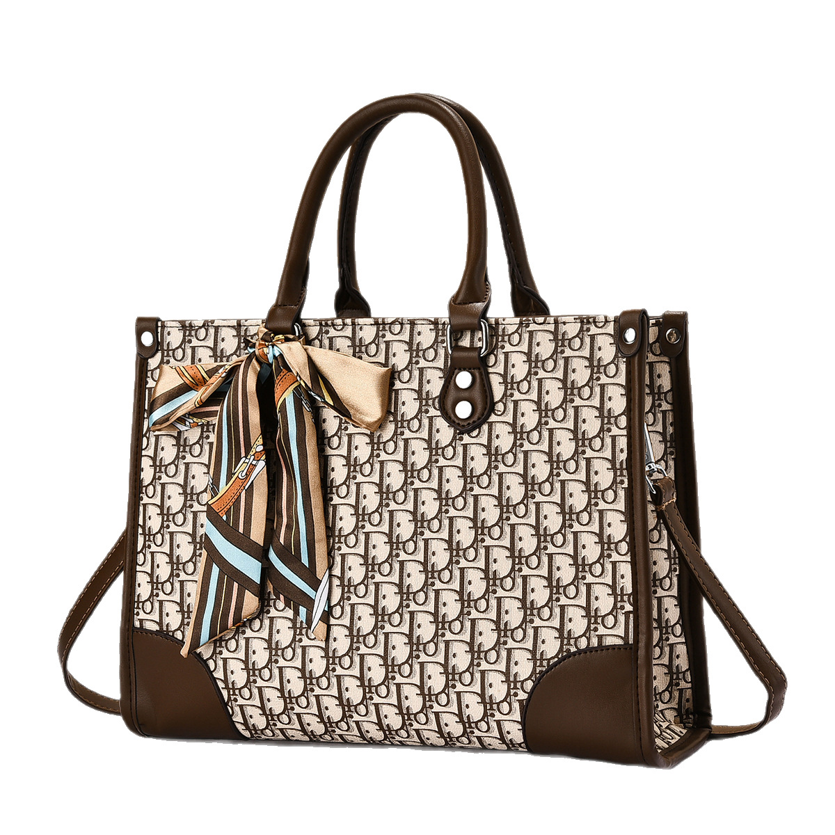 The 2025 autumn/winter new style of fashionable and trendy large-capacity printed tote bag single-shoulder bag is versatile, retro and exquisite Item Picture
